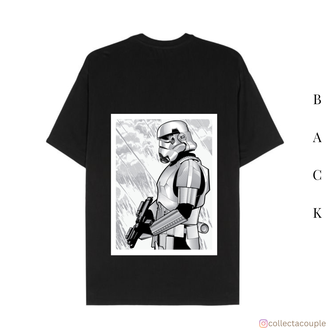 Star Wars: Stormtrooper Sketch Oversized Unisex T-shirt (front and bac