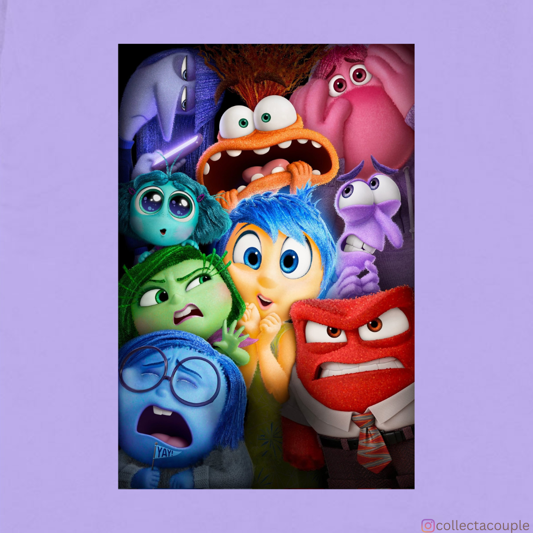 Inside Out 2: Emotions Illustrated Oversized Unisex T-shirt (front and back print)