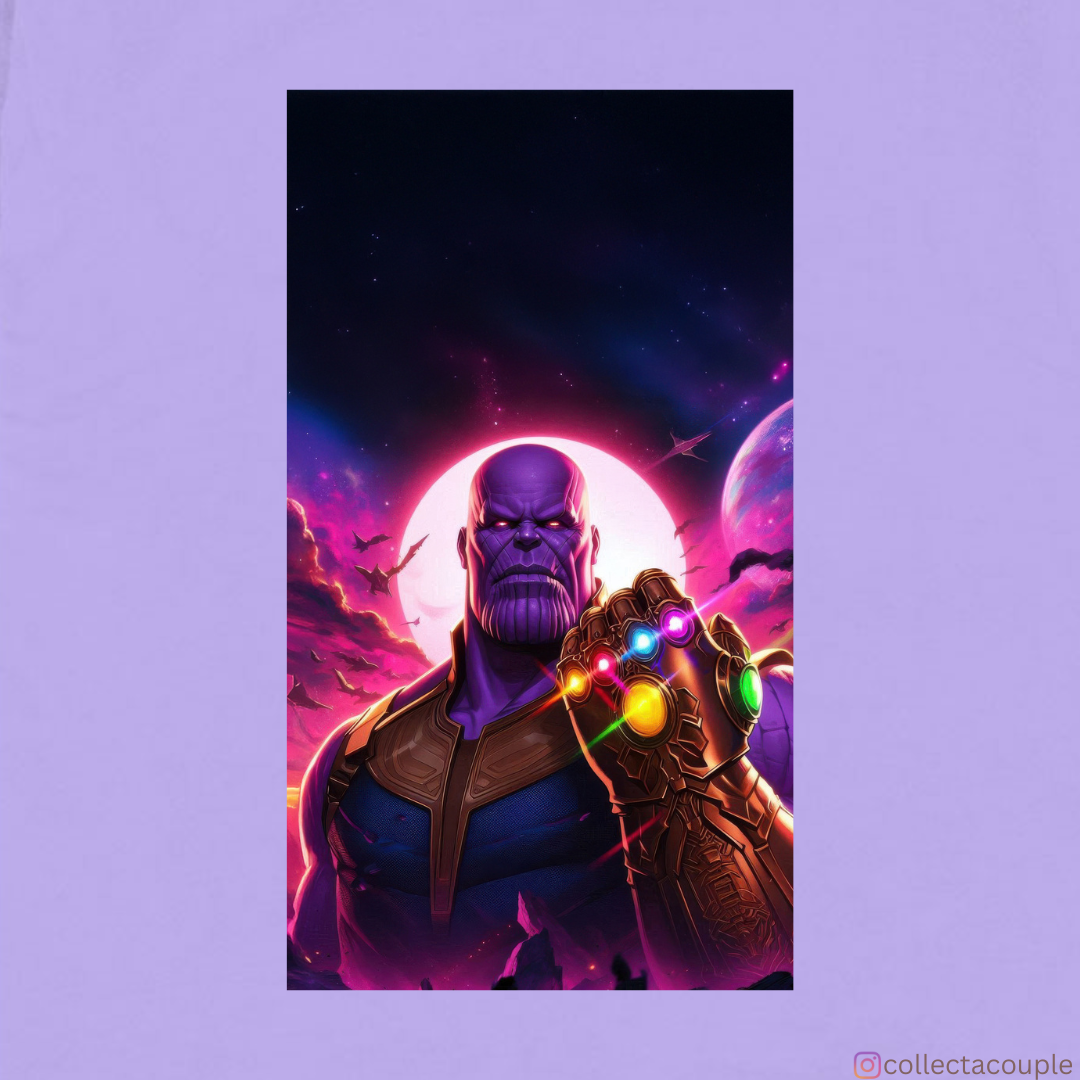 Thanos: Infinity Stones Pose Oversized Unisex T-shirt (front and back print)
