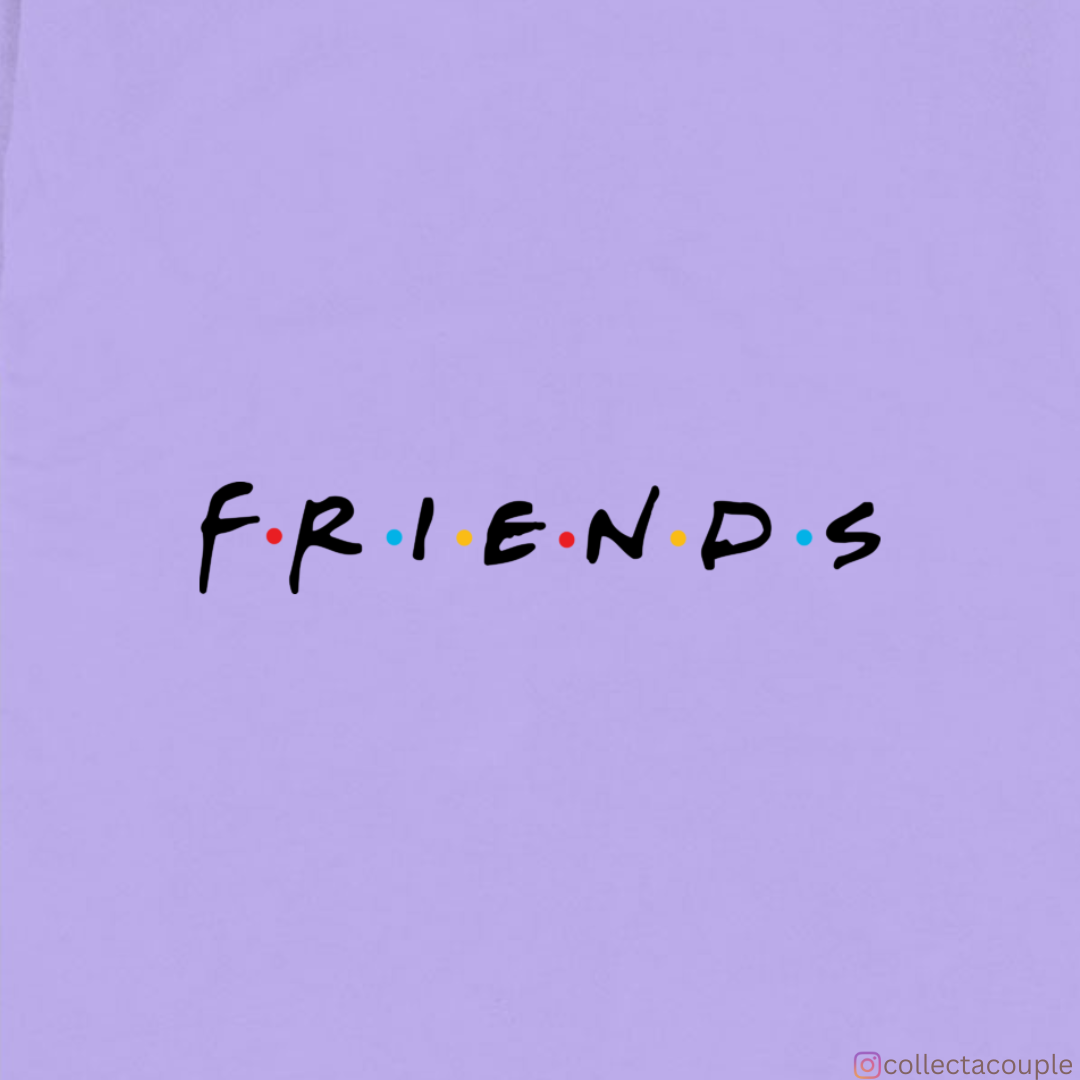 Friends: Illustrated Cast Oversized Unisex T-shirt (front and back print)