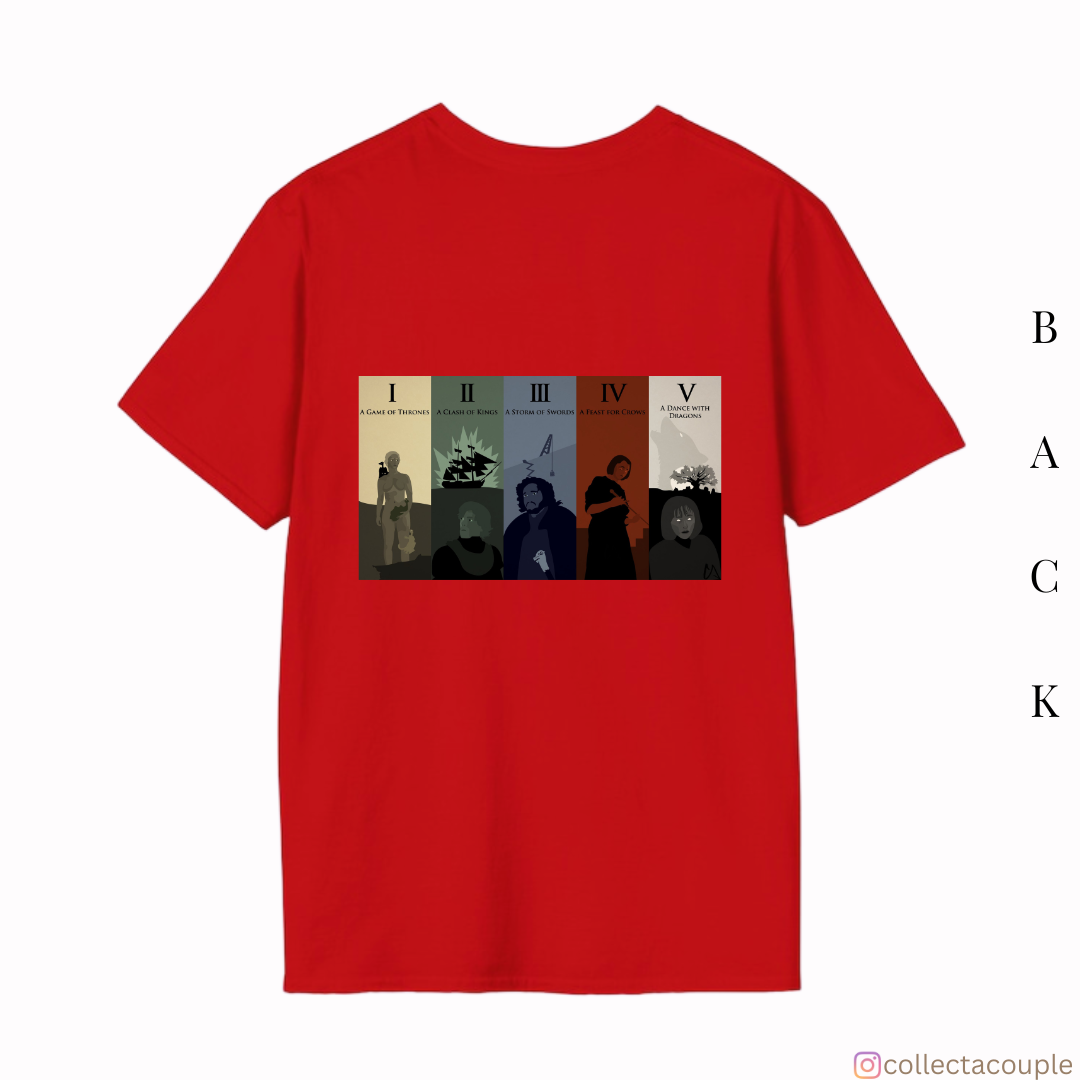 Game of Thrones: Book Series Illustration Oversized Unisex T-shirt (front and back print)