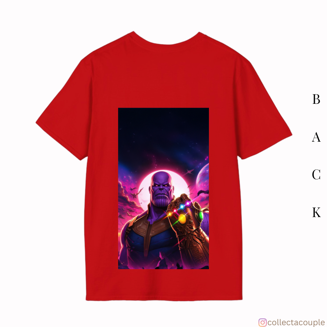 Thanos: Infinity Stones Pose Oversized Unisex T-shirt (front and back print)