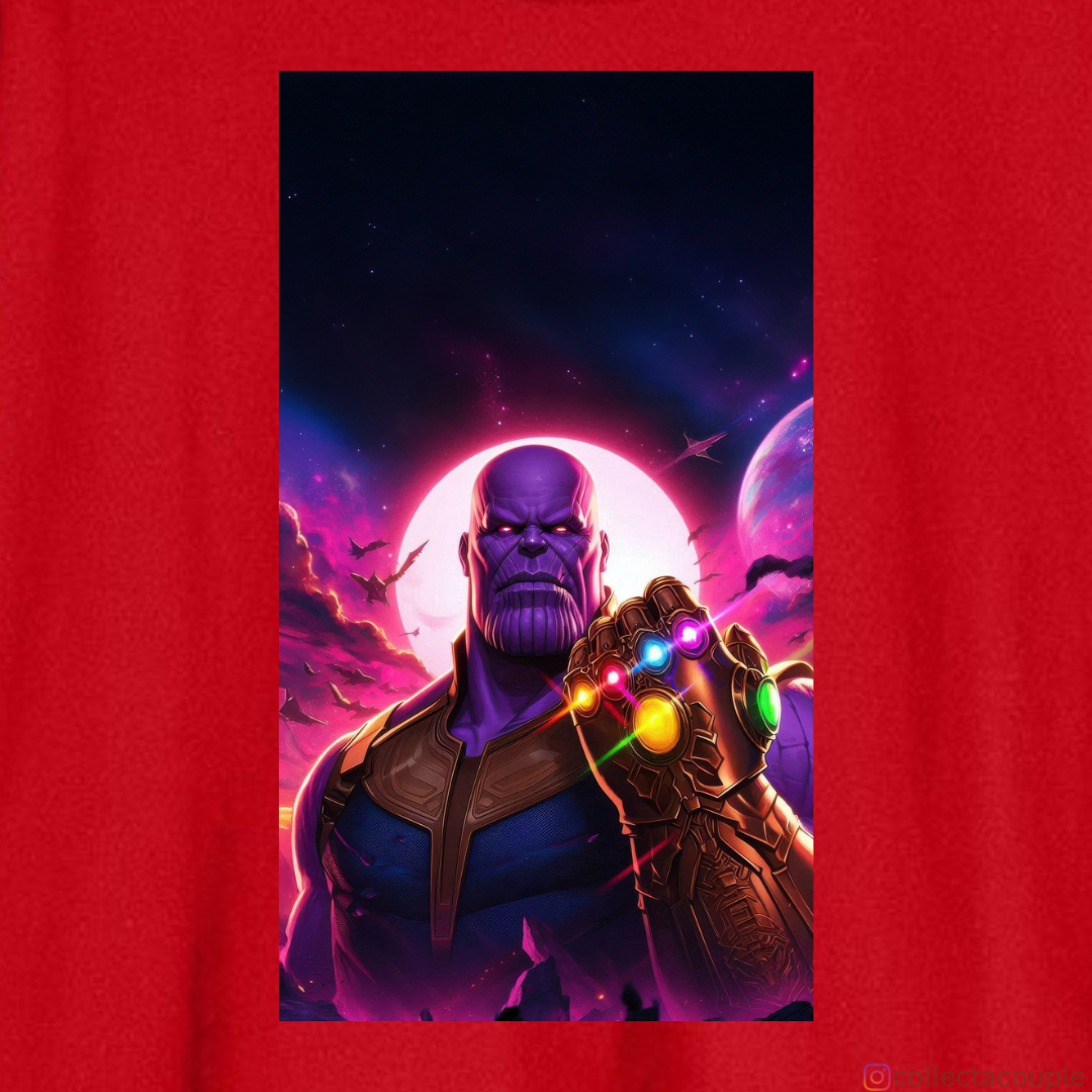 Thanos: Infinity Stones Pose Oversized Unisex T-shirt (front and back print)