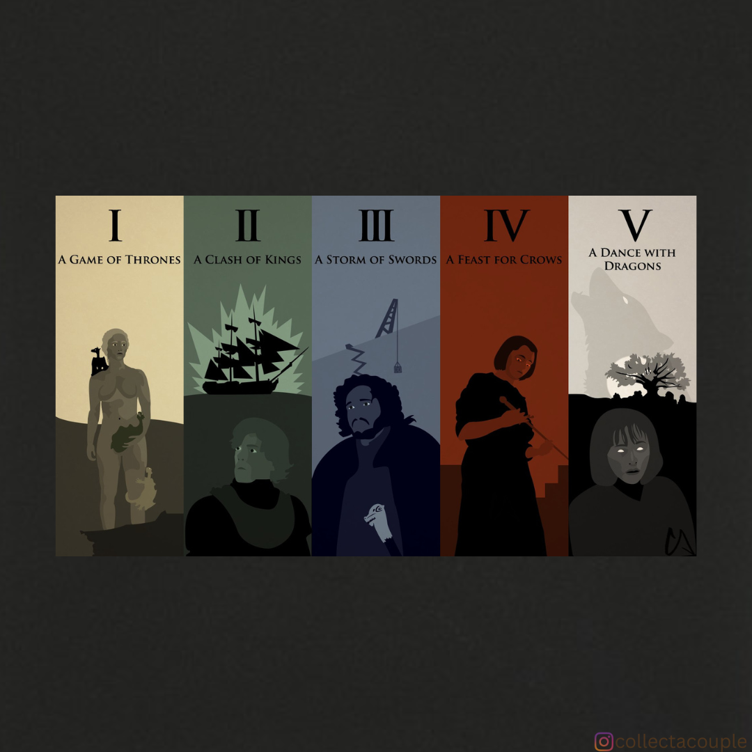 Game of Thrones: Book Series Illustration Oversized Unisex T-shirt (front and back print)
