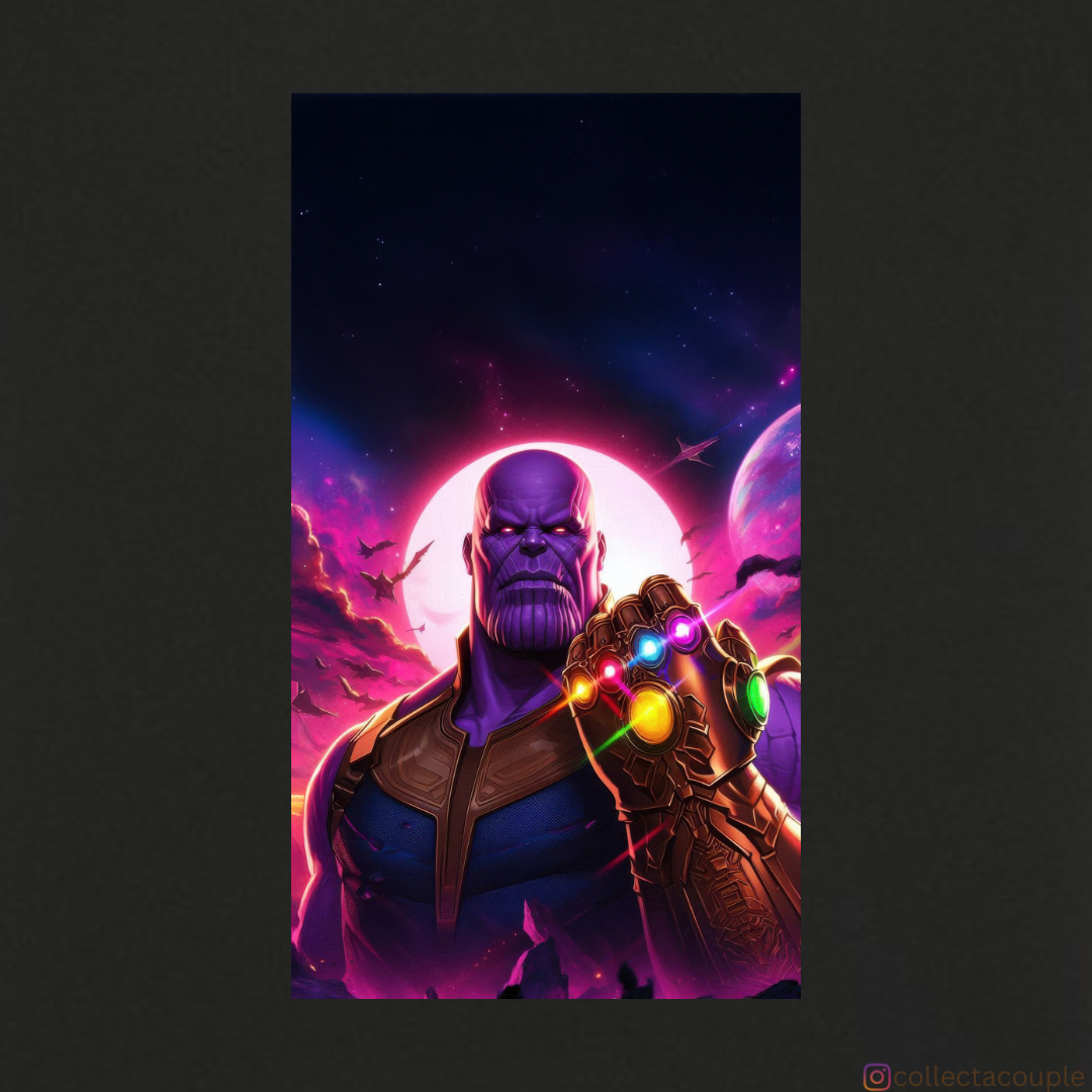 Thanos: Infinity Stones Pose Oversized Unisex T-shirt (front and back print)