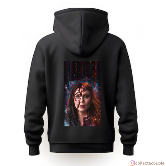 Scarlet Witch : Split Face Unisex Hoodie (front & back print)