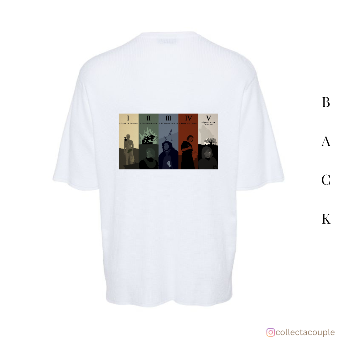 Game of Thrones: Book Series Illustration Oversized Unisex T-shirt (front and back print)
