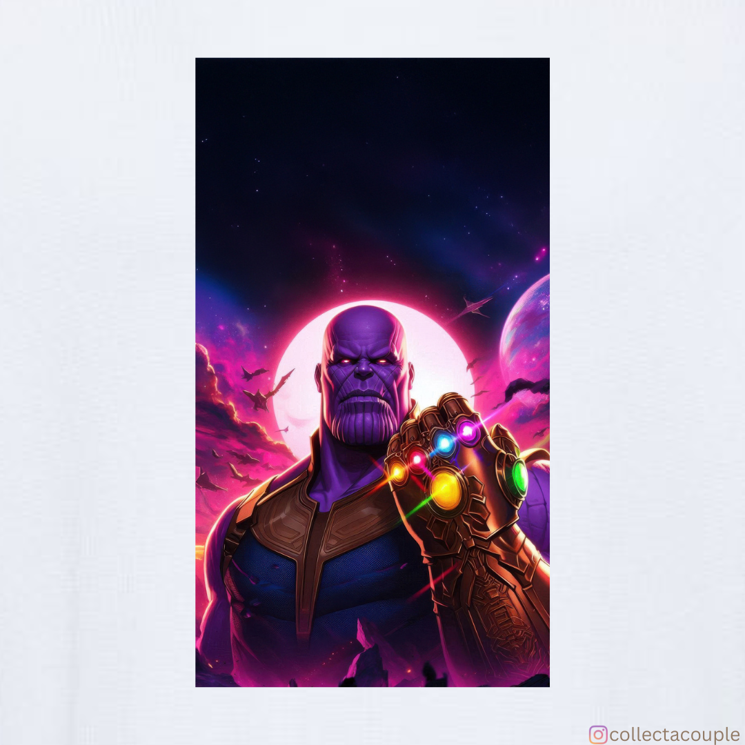 Thanos: Infinity Stones Pose Oversized Unisex T-shirt (front and back print)