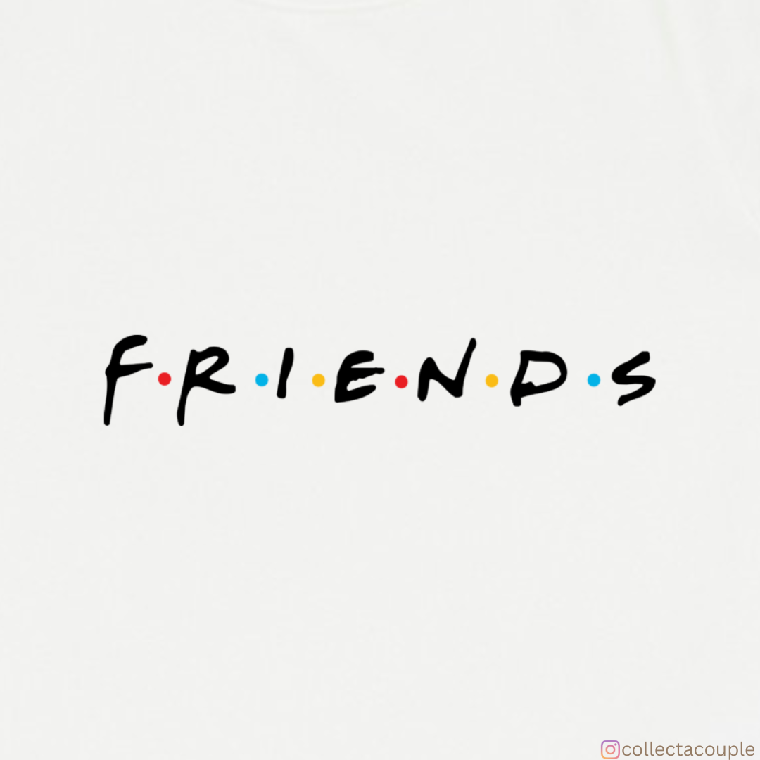 Friends: Illustrated Cast Oversized Unisex T-shirt (front and back print)