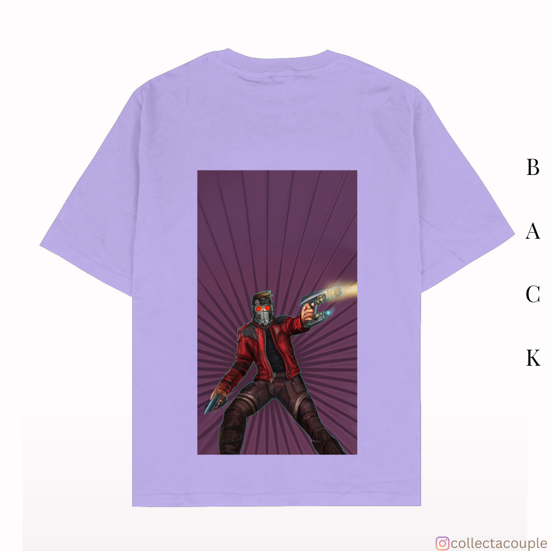 Guardians of the Galaxy: Star Lord Pose Oversized Unisex T-shirt (front and back print)