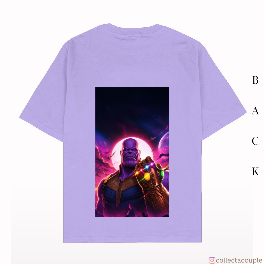 Thanos: Infinity Stones Pose Oversized Unisex T-shirt (front and back print)