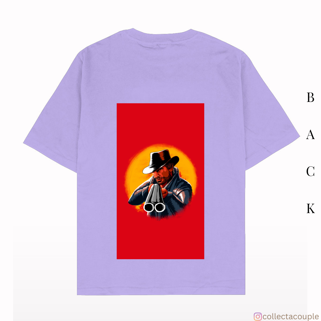 Red Dead Redemption: Illustrated Oversized Unisex T-shirt (front and back print)