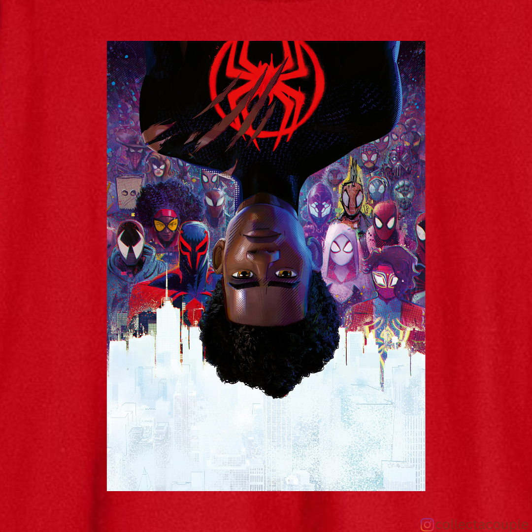 Spider Verse: Miles Morales Upside Down Oversized Unisex T-shirt (front and back print)