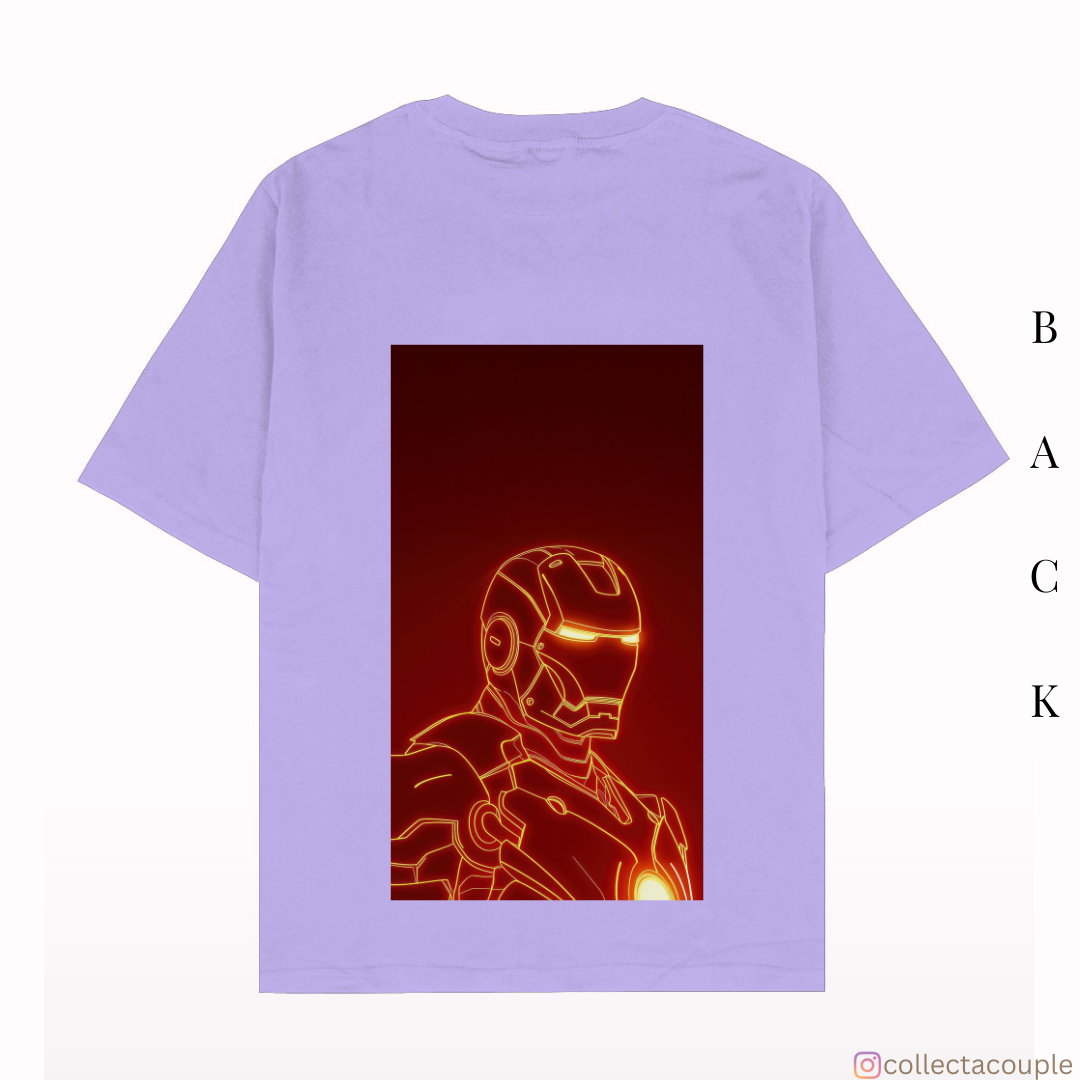 Iron Man: Glow Illustrated Oversized Unisex T-shirt (front and back print)