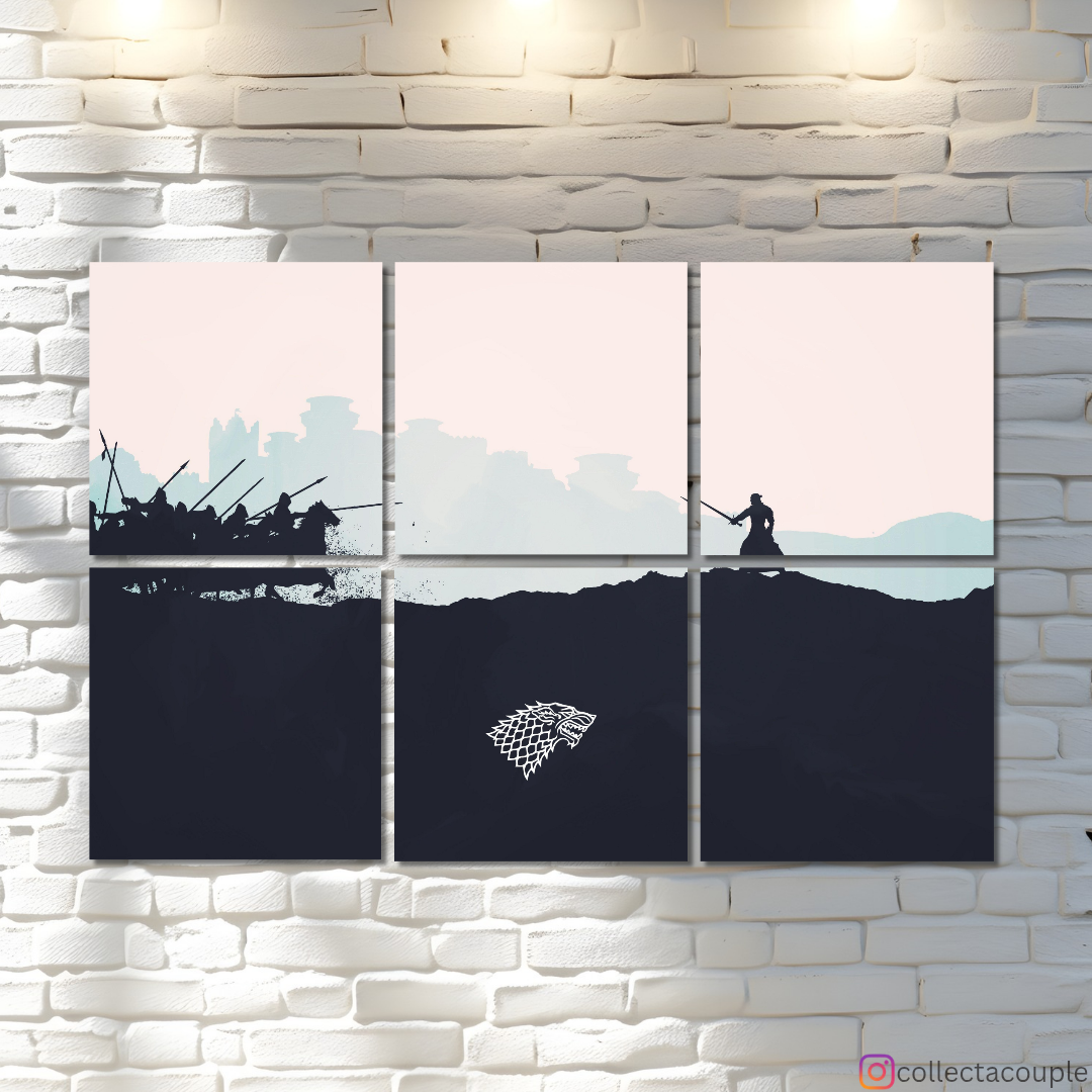 Game of Thrones: Jon Snow Battle Illustration Fandom Puzzle Board Wall Art