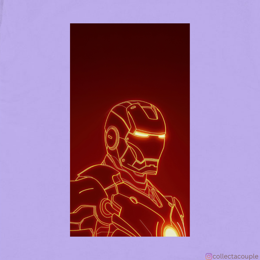 Iron Man: Glow Illustrated Oversized Unisex T-shirt (front and back print)