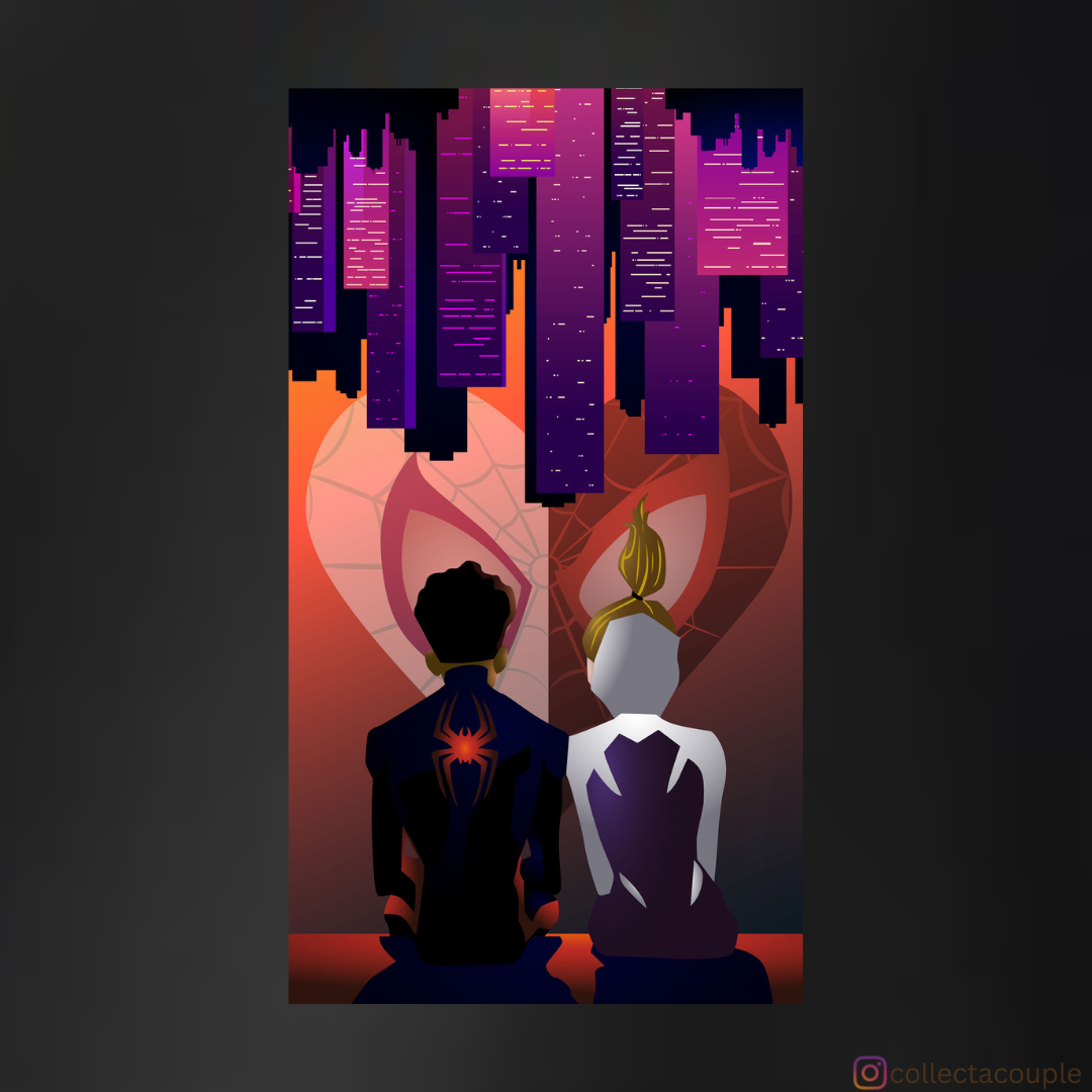 Spider-Man Across the SpiderVerse: Miles Morales and Gwen Stacy Unisex Hoodie (front & back print)