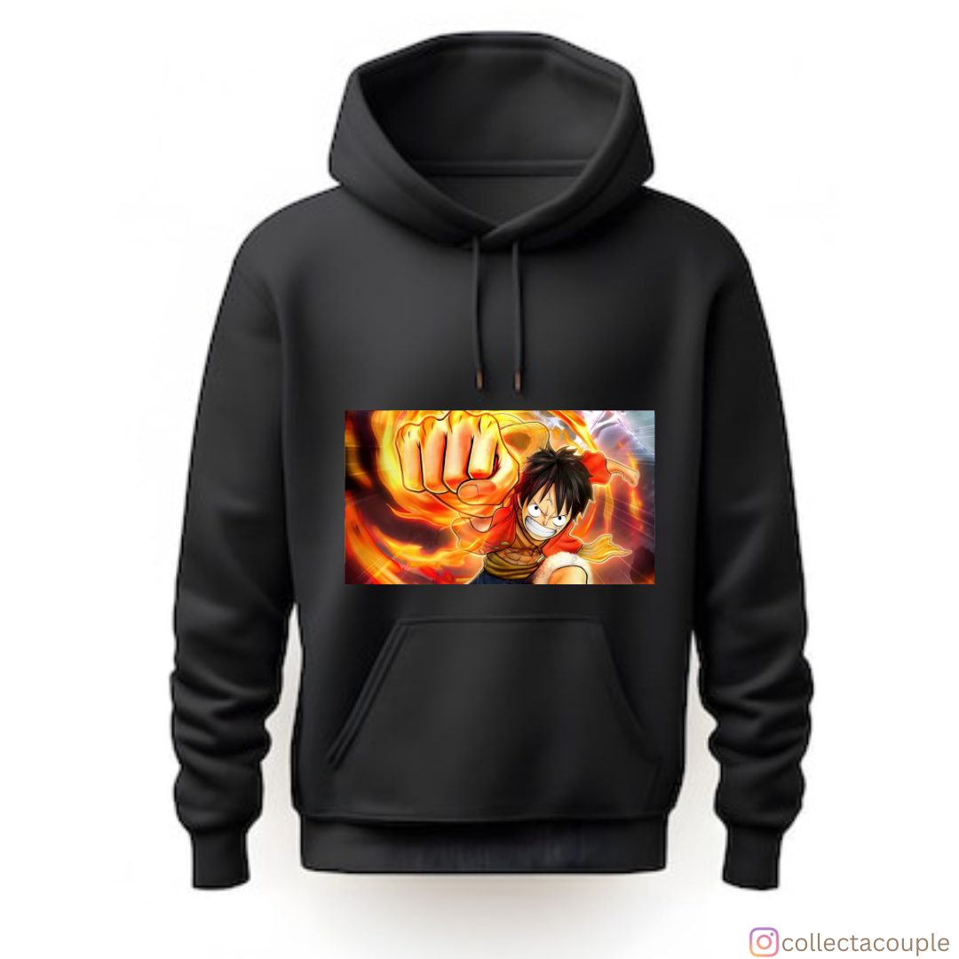 One Piece: Monkey D Luffy Punch Unisex Hoodie (front & back print)