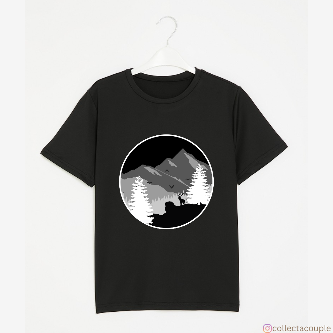 Mountains and Trees: Silhouette Unisex T-shirt