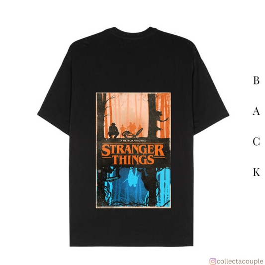 Stranger Things: Upside Down Illustrated Oversized Unisex T-shirt (front and back print)