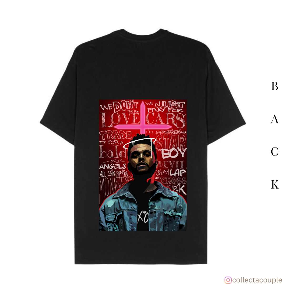 The Weeknd: Collage Oversized Unisex T-shirt (front and back print)