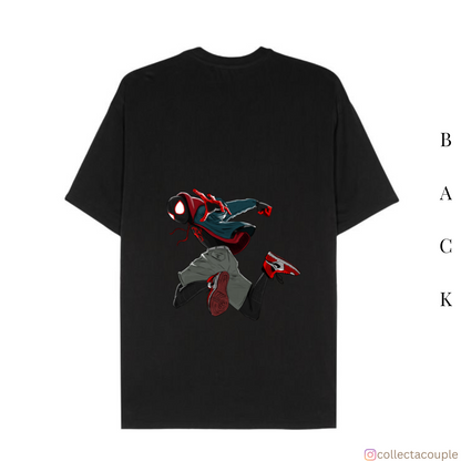 Spider Verse: Miles Morales Pose Oversized Unisex T-shirt (front and back print)