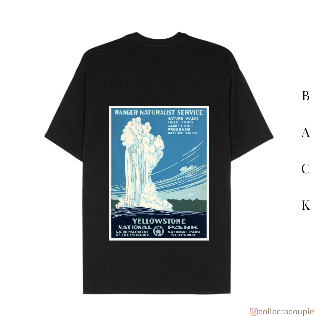 Travel Aesthetic: Yellowstone Oversized Unisex T-shirt (front and back print)