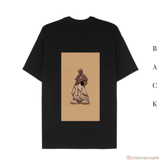 Travis Scott: Illustration Pose Oversized Unisex T-shirt (front and back print)