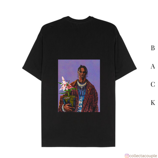 Travis Scott: Illustration Oversized Unisex T-shirt (front and back print)