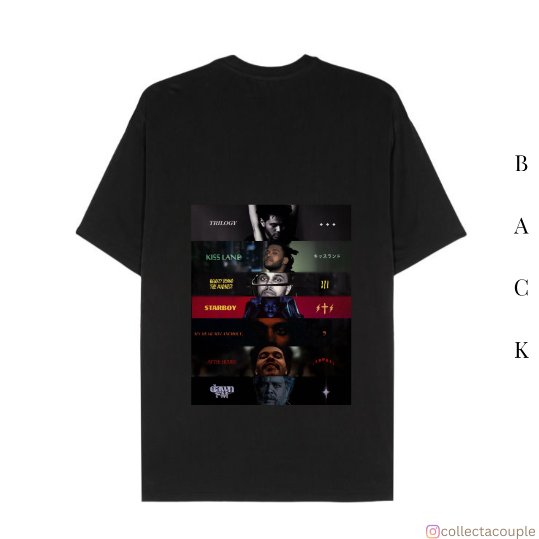 The Weeknd: Discography Oversized Unisex T-shirt (front and back print)