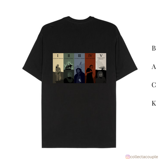 Game of Thrones: Book Series Illustration Oversized Unisex T-shirt (front and back print)