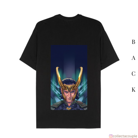 Loki: Illustrated Oversized Unisex T-shirt (front and back print)