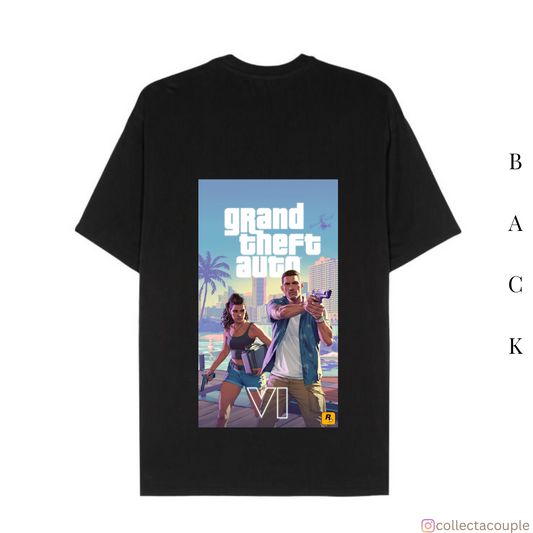 Grand Theft Auto: GTA VI In Action Oversized Unisex T-shirt (front and back print)
