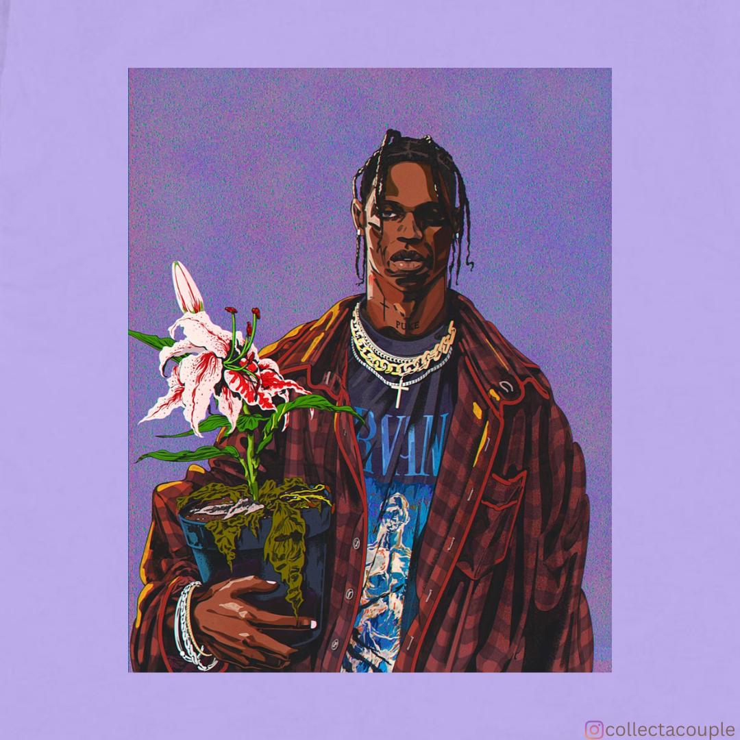 Travis Scott: Illustration Oversized Unisex T-shirt (front and back print)