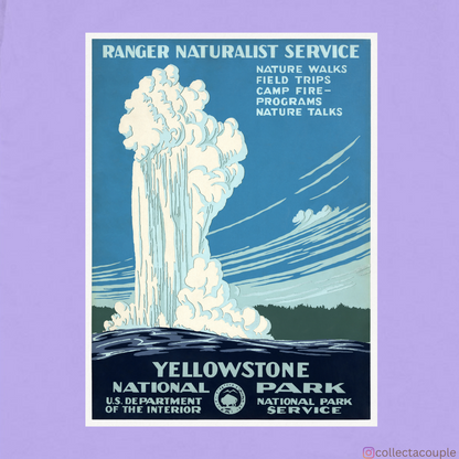 Travel Aesthetic: Yellowstone Oversized Unisex T-shirt (front and back print)