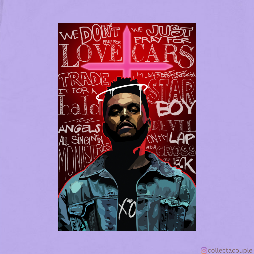 The Weeknd: Collage Oversized Unisex T-shirt (front and back print)