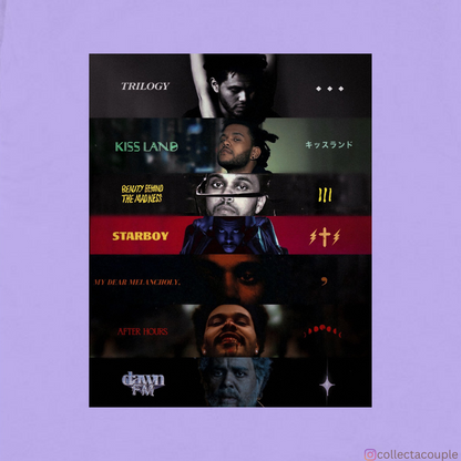 The Weeknd: Discography Oversized Unisex T-shirt (front and back print)