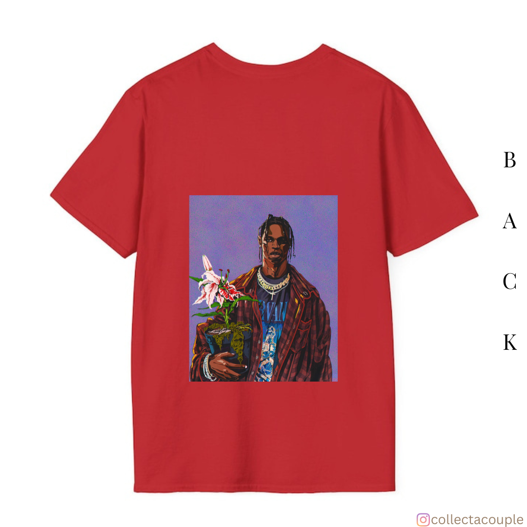 Travis Scott: Illustration Oversized Unisex T-shirt (front and back print)