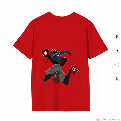 Spider Verse: Miles Morales Pose Oversized Unisex T-shirt (front and back print)