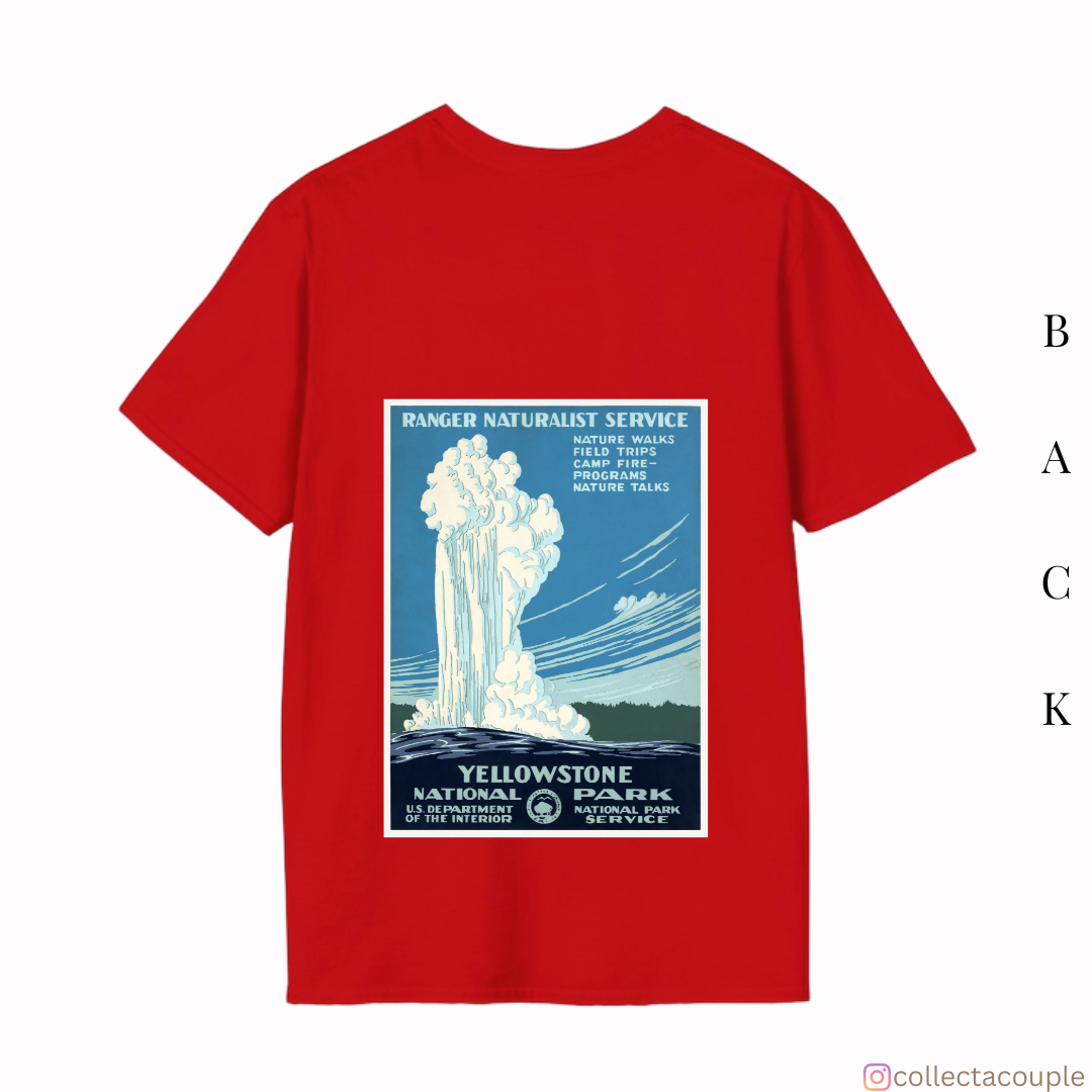 Travel Aesthetic: Yellowstone Oversized Unisex T-shirt (front and back print)