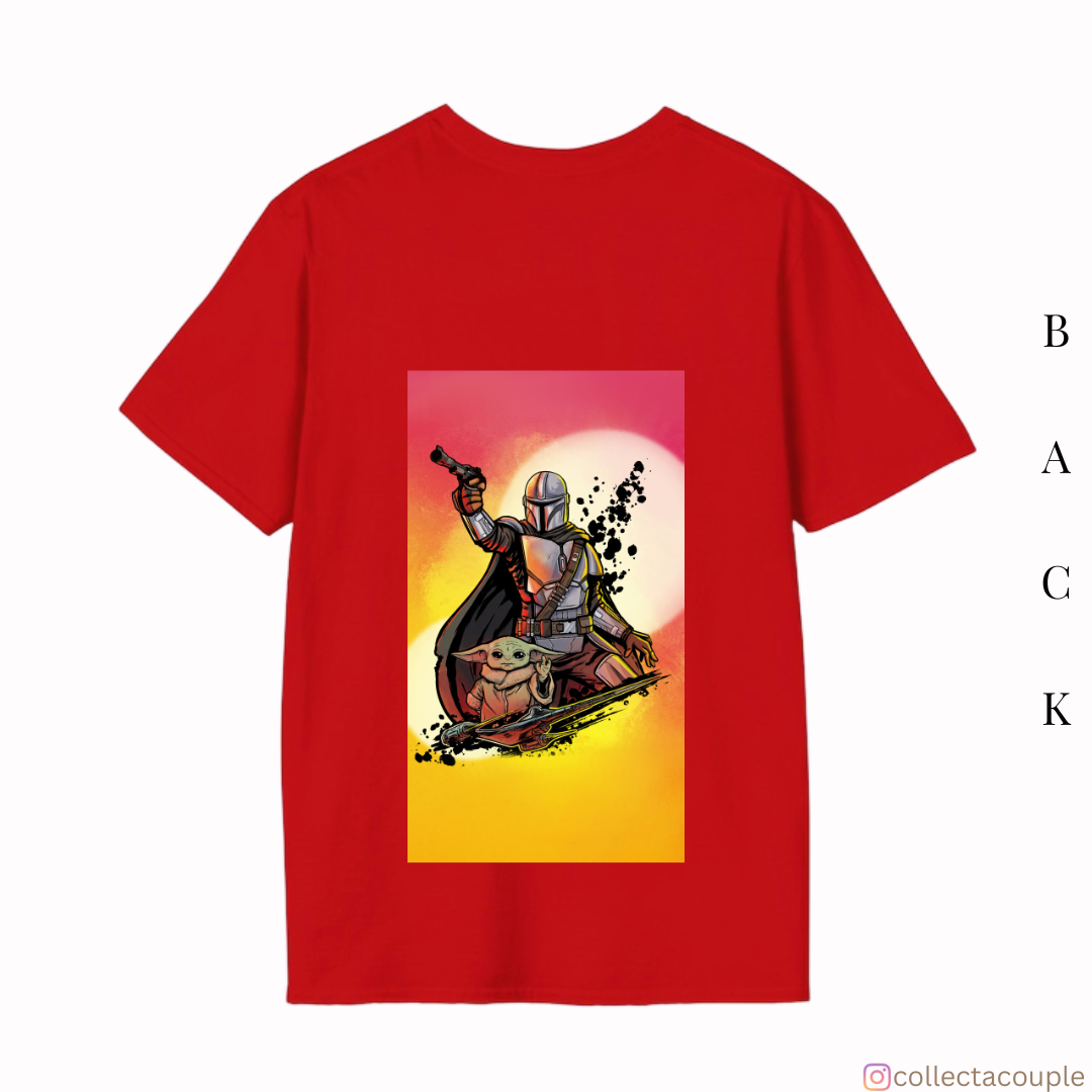 The Mandalorian: Mandalorian and Grogu Colourful Oversized Unisex T-shirt (front and back print)