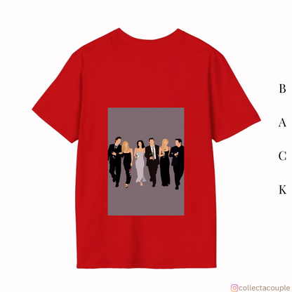 Friends: Illustrated Cast Oversized Unisex T-shirt (front and back print)