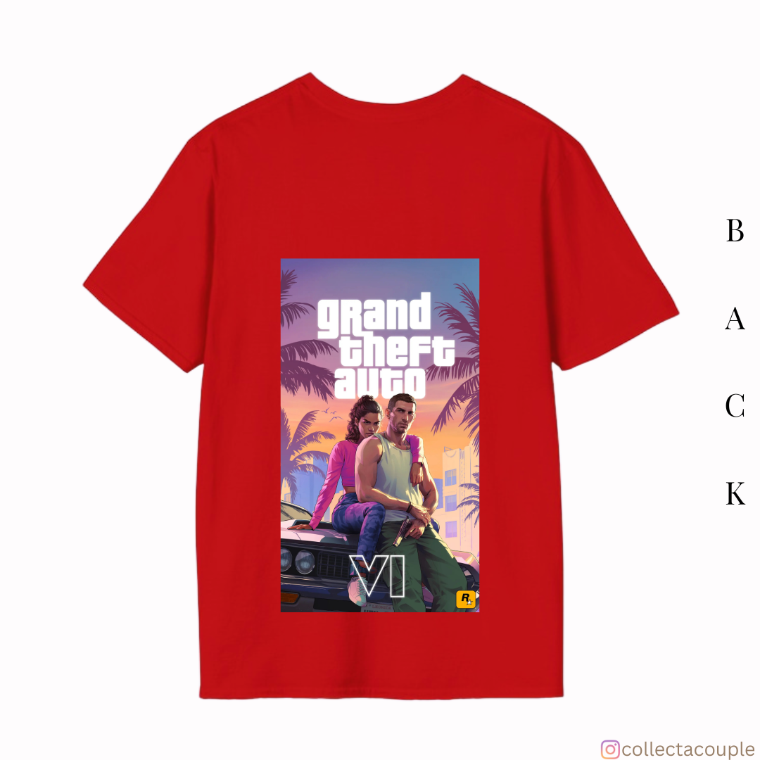 Grand Theft Auto: GTA VI Pose Oversized Unisex T-shirt (front and back print)
