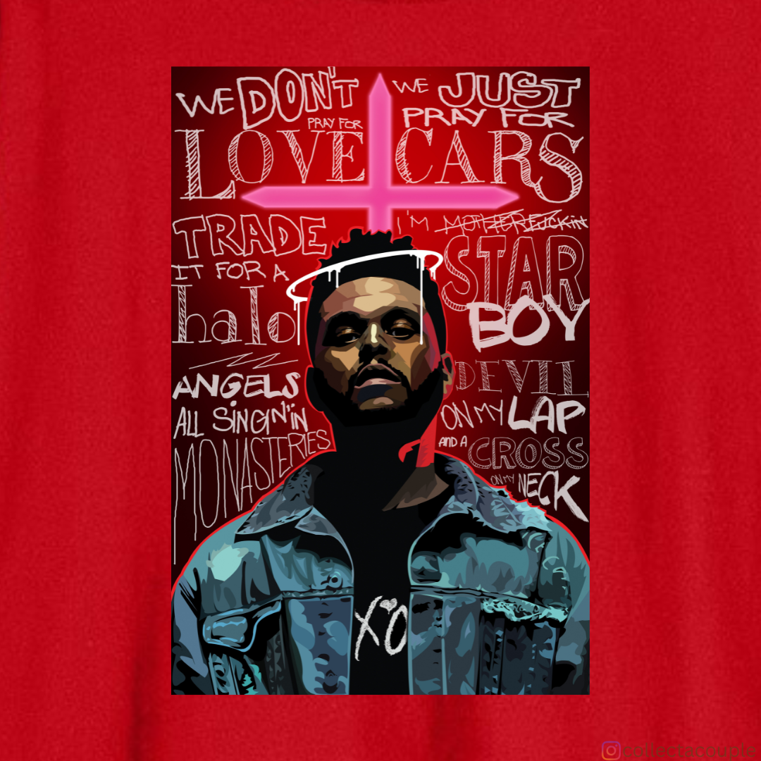 The Weeknd: Collage Oversized Unisex T-shirt (front and back print)