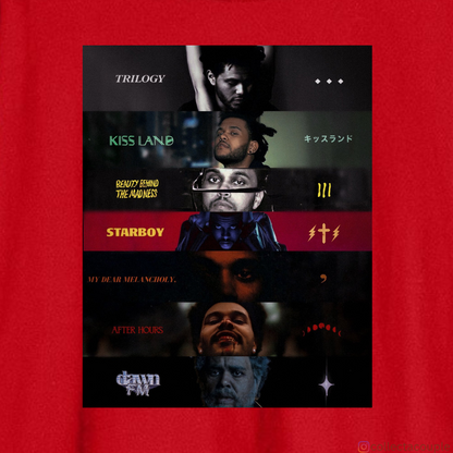 The Weeknd: Discography Oversized Unisex T-shirt (front and back print)