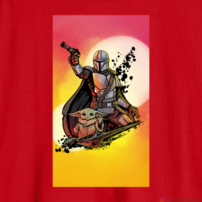 The Mandalorian: Mandalorian and Grogu Colourful Oversized Unisex T-shirt (front and back print)