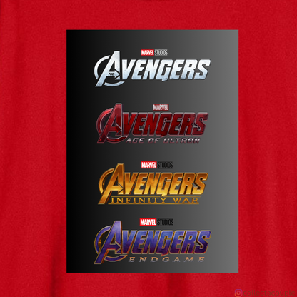 Avengers: Series Titles Oversized Unisex T-shirt (front and back print)