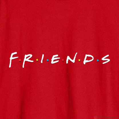 Friends: Illustrated Cast Oversized Unisex T-shirt (front and back print)