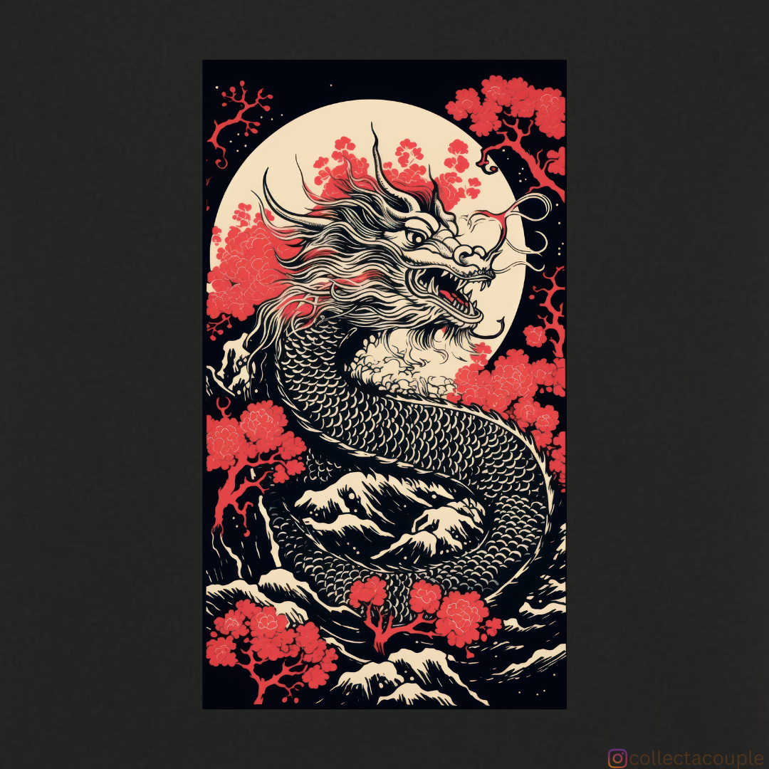 Chinese Dragon: Illustrated Black Unisex T-shirt