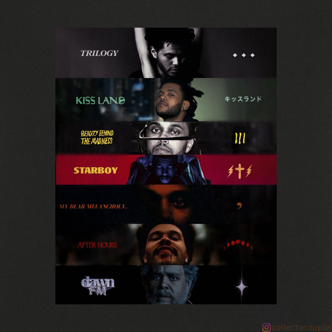 The Weeknd: Discography Oversized Unisex T-shirt (front and back print)